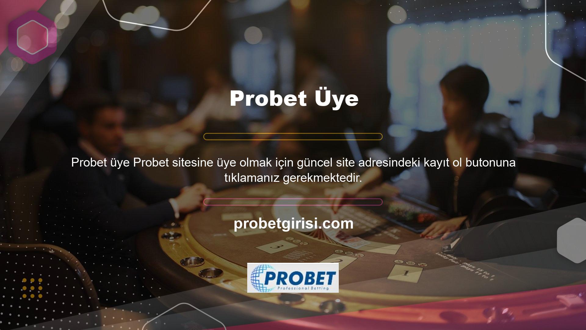 Türkiye'deki casino işlemlerine getirilen kısıtlamalar nedeniyle, Probet web sitesi giriş adresi bazı kuruluşlar dışında kapalıdır