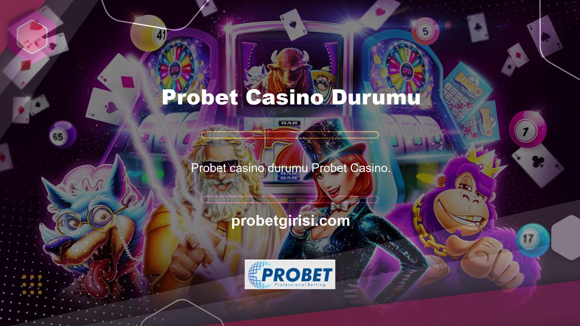 Probet yurtdışında kurulan yasadışı bir casino sitesidir ve tüm yönetim, Türkiye'de ikamet eden oyunlara ve casino meraklılarına çeşitli hizmetler sunan bu denizaşırı siteler tarafından yürütülmektedir